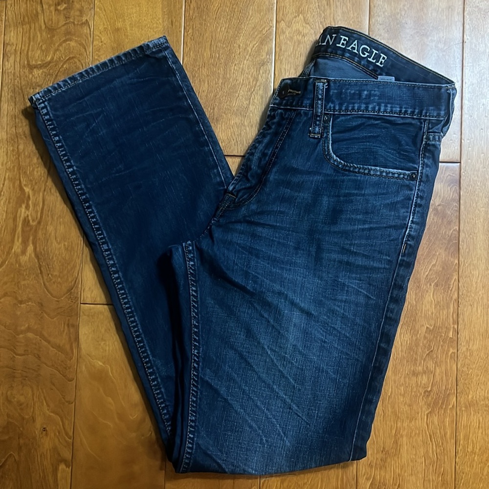 American Eagle Outfitters Y2K Men’s Blue Slim Straight Jeans Size 31 / 32 Casual - Picture 11 of 12
